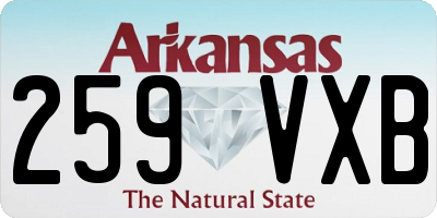 AR license plate 259VXB