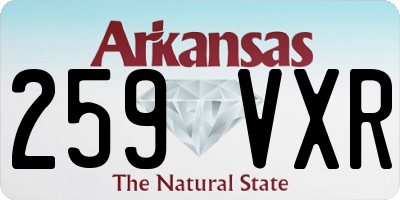AR license plate 259VXR