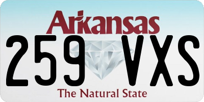 AR license plate 259VXS