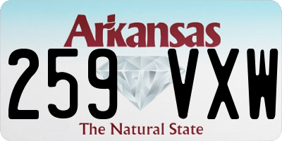 AR license plate 259VXW