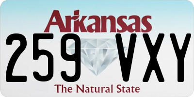 AR license plate 259VXY