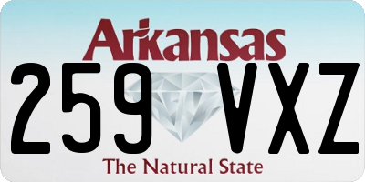 AR license plate 259VXZ