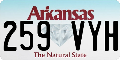 AR license plate 259VYH