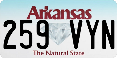 AR license plate 259VYN