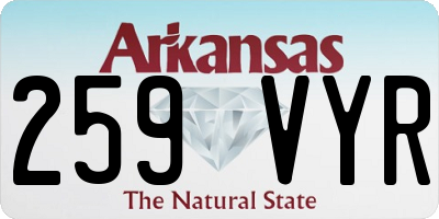 AR license plate 259VYR