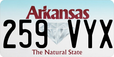 AR license plate 259VYX