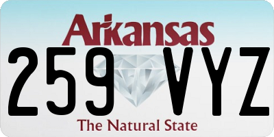 AR license plate 259VYZ