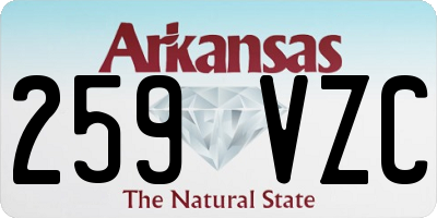 AR license plate 259VZC