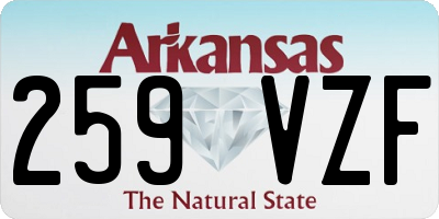 AR license plate 259VZF