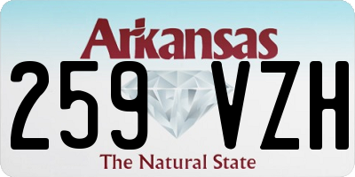 AR license plate 259VZH