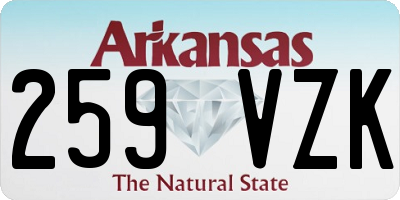 AR license plate 259VZK