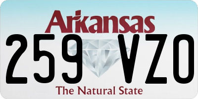 AR license plate 259VZO