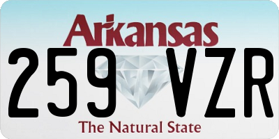 AR license plate 259VZR