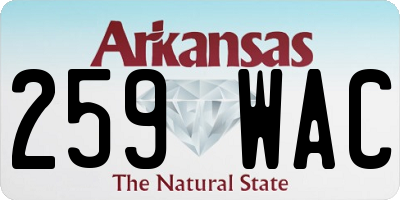 AR license plate 259WAC