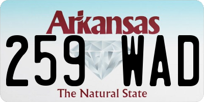 AR license plate 259WAD