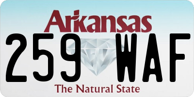 AR license plate 259WAF