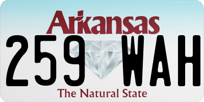 AR license plate 259WAH