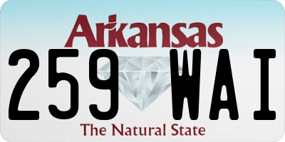 AR license plate 259WAI