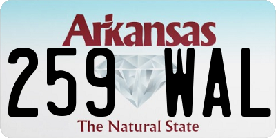 AR license plate 259WAL