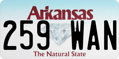 AR license plate 259WAN