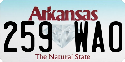 AR license plate 259WAO