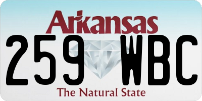 AR license plate 259WBC