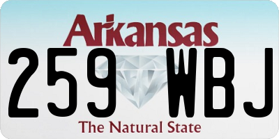AR license plate 259WBJ