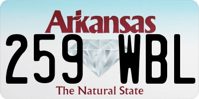 AR license plate 259WBL
