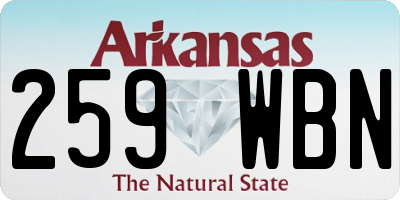 AR license plate 259WBN