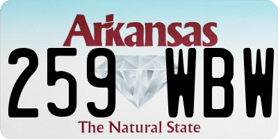AR license plate 259WBW