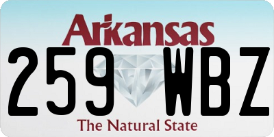 AR license plate 259WBZ