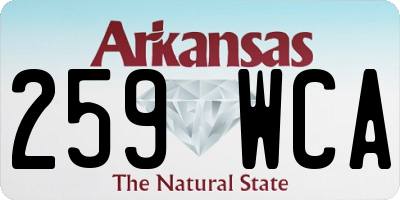 AR license plate 259WCA