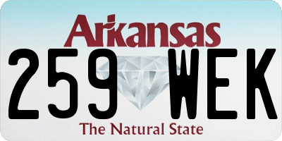 AR license plate 259WEK