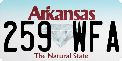 AR license plate 259WFA