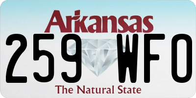 AR license plate 259WFO