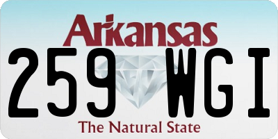 AR license plate 259WGI