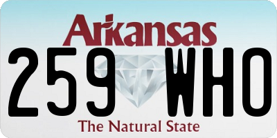 AR license plate 259WHO