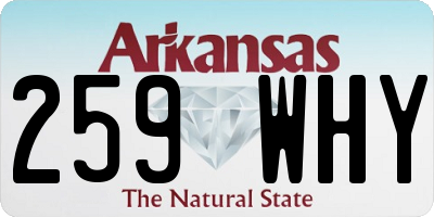 AR license plate 259WHY