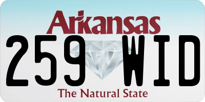 AR license plate 259WID