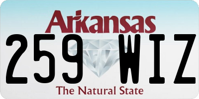 AR license plate 259WIZ
