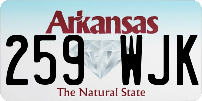 AR license plate 259WJK
