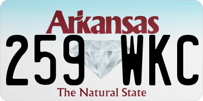 AR license plate 259WKC