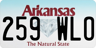 AR license plate 259WLO