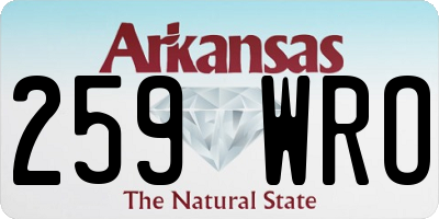 AR license plate 259WRO
