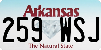 AR license plate 259WSJ