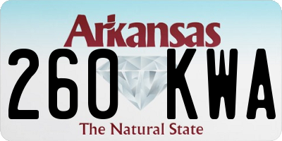 AR license plate 260KWA