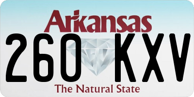 AR license plate 260KXV