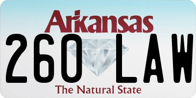AR license plate 260LAW