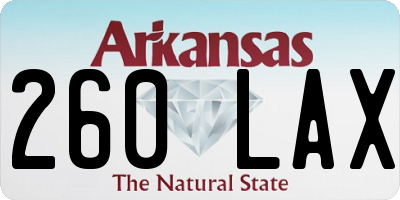 AR license plate 260LAX