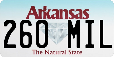 AR license plate 260MIL